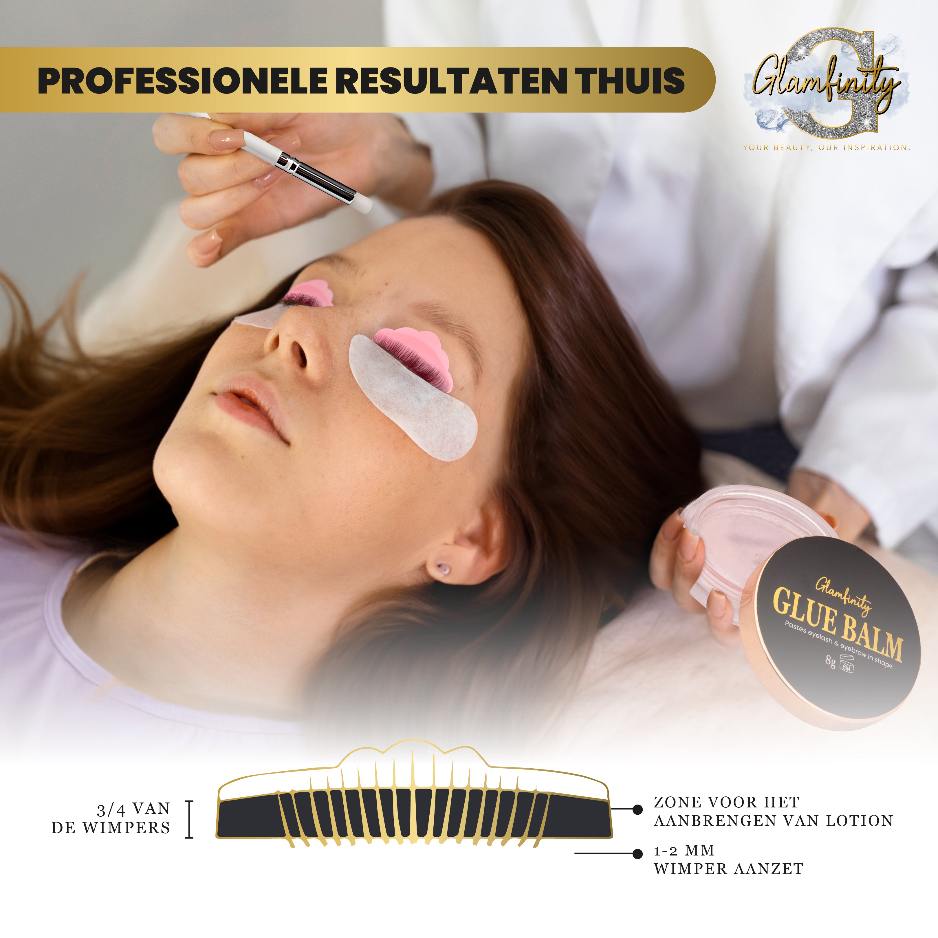 2in1 Lash lift & Brow lamination kit - met glue balm